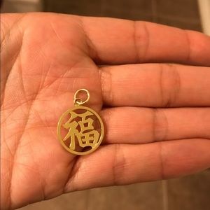 Gold necklace pendant, Asian
